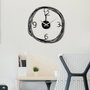 Wallity Gergo Reloj de Pared Decorativo de Metal Negro